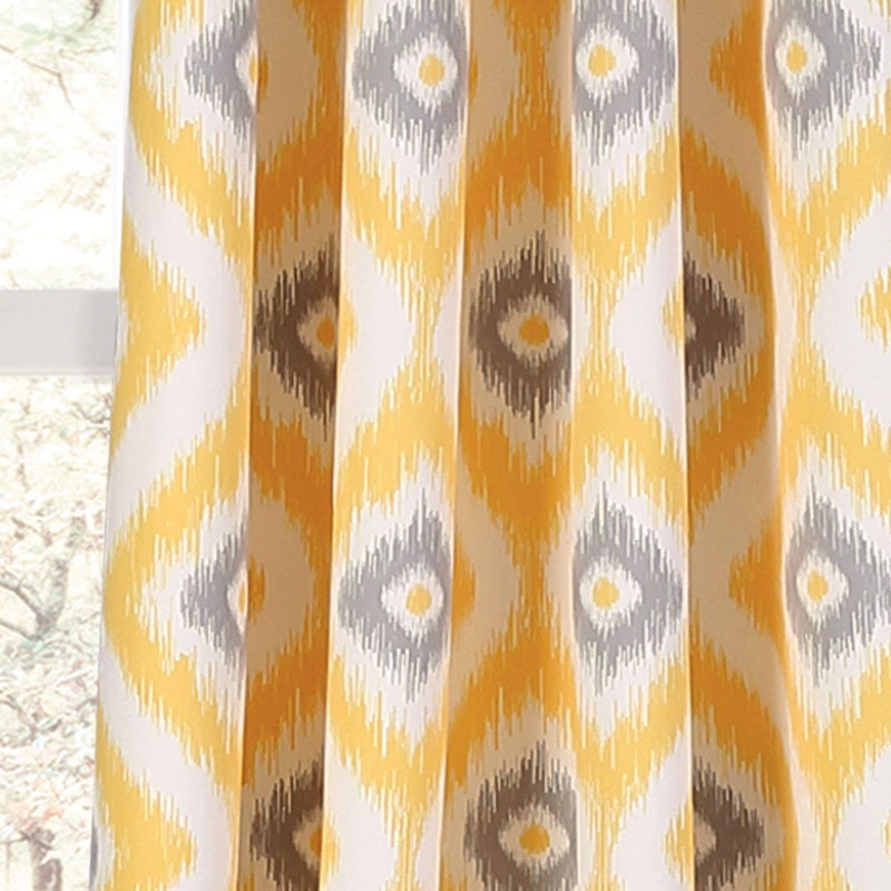 Lush Decor Light Filtering Window Curtain Panel Set, Yellow/Gray, 2 Count - Image 3